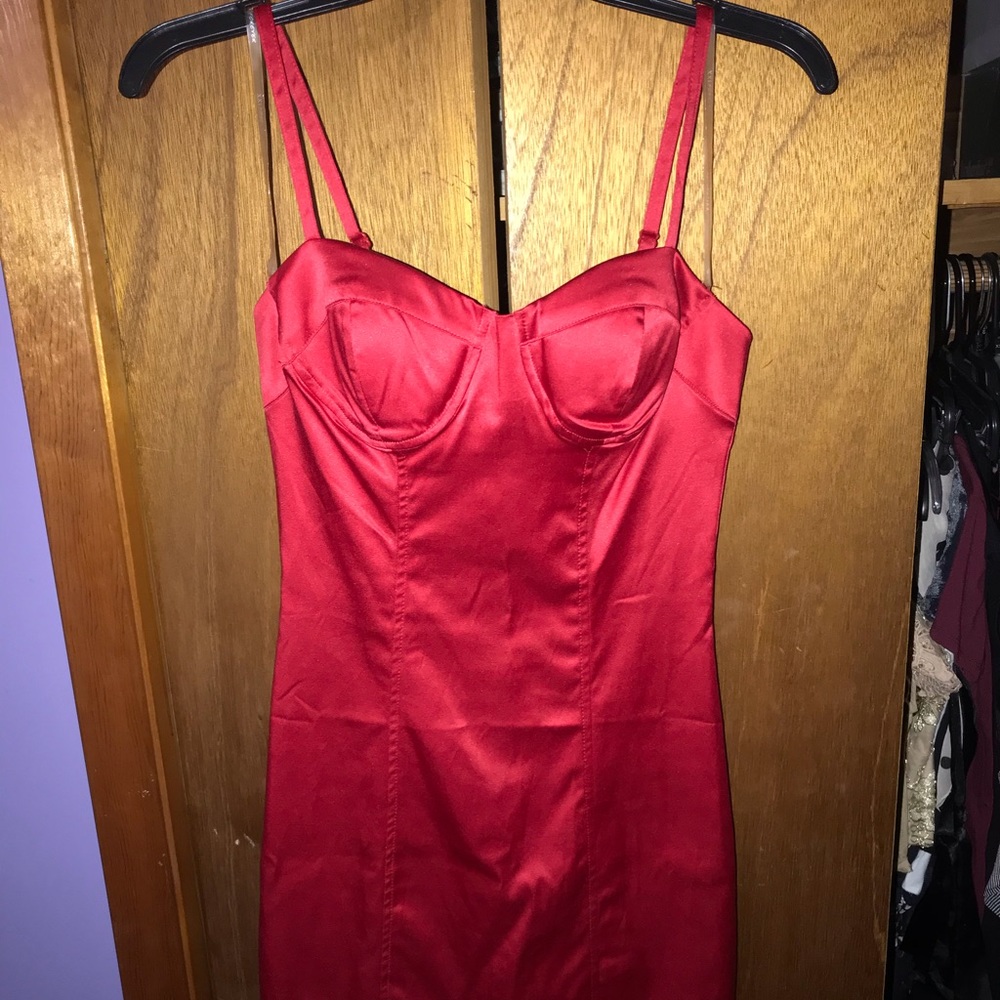 Red mini dress